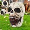 GOOSH 4 FT Halloween Inflatables Skull Decorations Blow Up Yard Scary Colorful Dimming Skull